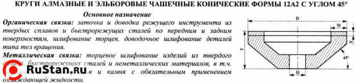 Круг алмазный 12А2-45град.(чашечный конический)  50х 3х3х21х16 АС4 80/63 100% В2-01 5.8 карат фото №1