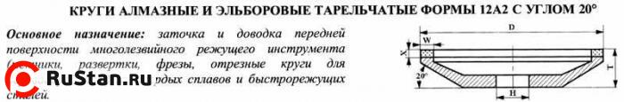 Круг алмазный 12А2-20град.(тарельчатый) 150х10х2х18х32  АС4 125/100 100% В2-01 39,0 карат фото №1