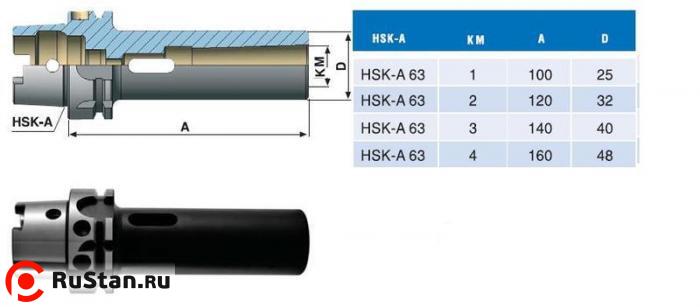 Втулка переходная с хв-ком HSK-А 63 на КМ1 с лапкой фото №1