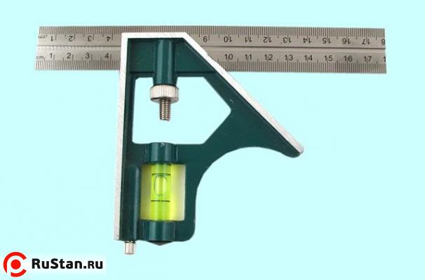 Угольник Комбинированнный с уровнем 180мм (YX09-030E) фото №1