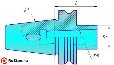 Втулка переходная с хв-ком 7:24-40 на КМ1 с отверстием под клин для станков с ЧПУ, 6103-4015 (ГОСТ 25827-93, исп.2) фото №1