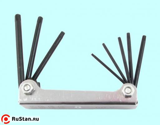 Набор ключей Шестигранных TORX из  8шт (T9,Т10,Т15,Т20,Т25,Т27,Т30,T40) в метал. корпусе СrV "CNIC" (2210) фото №1