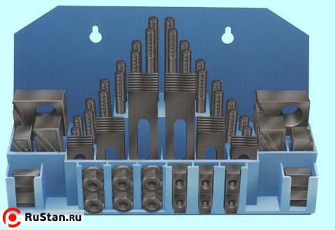 Набор клиновых ступенчатых прижимов из 58-ми предм., паз23,7мм М20х2,5 в мет. футляре (YT-0213) "CNIC" фото №1