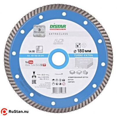 Диск отрезной алмазный Для сухой резки 1A1R 180х2,4х9х22,23  Turbo 
Extra с непрерывной реж. кромкой
 фото №1