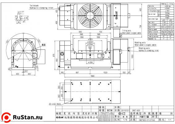 Размеры стола CNCT-800 фото №2 Размеры стола CNCT-800 фото №2