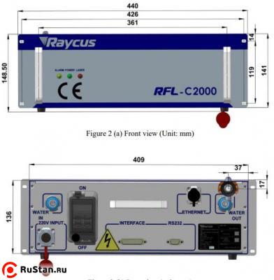 Размеры Лазерный источник Raycus RFL-C2000S-CE (2000w) фото №2 Размеры Лазерный источник Raycus RFL-C2000S-CE (2000w) фото №2