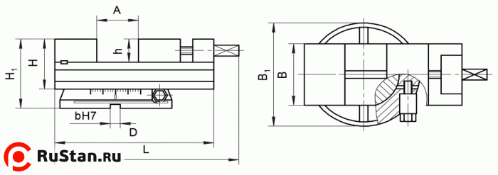 Тиски станочные поворотные с ручным приводом 100мм 7200-0206-02 фото №2 Тиски станочные поворотные с ручным приводом 100мм 7200-0206-02 фото №2