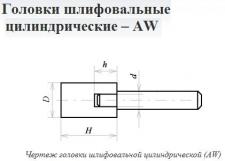 Головка абразивная 40х40х8 AW(ГЦ) 63C F60(25Н) O(СТ1) с хвостовиком 
