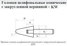 Головка абразивная 20х32х6 KW(ГКЗ) 25А F60(25Н) O(СТ1) с хвостовиком 